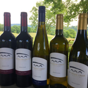 Five Antietam Creek Vineyards wine bottles